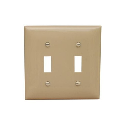 MORRIS Ivory Mid-Size 2-Gang Toggle Switch Wall Plate (81750)