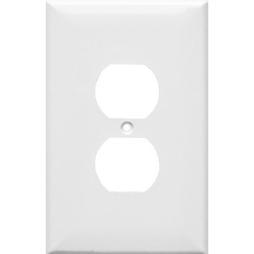 MORRIS White Over-Size 1-Gang Receptacle Wall Plate (81831)