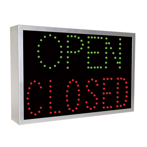 Exitronix Direct View Directional Sign 82-2 Open/Closed Black Finish Recessed Mount Damp Rated (82-2-2-01-2)