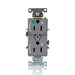 Leviton 15A 125V Duplex Receptacle/Outlet Hospital Grade Dual Marked Controlled NEMA 5-15R 2-Pole 3-Wire Self-Grounding Gray (8200-H2G)