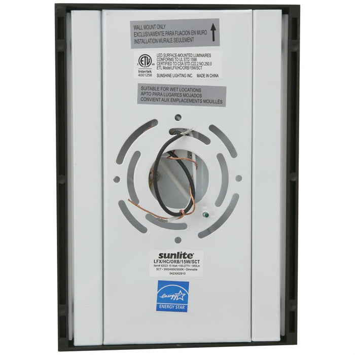 Sunlite LED Wall Mount Sconce Fixture 15W 950Lm 30K/40K/50K 120V 80 CRI Wall Mount Oil Rubbed Bronze (82023-SU)