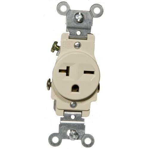 MORRIS Ivory 20A-250V Industrial Grade Single Receptacle (82245)