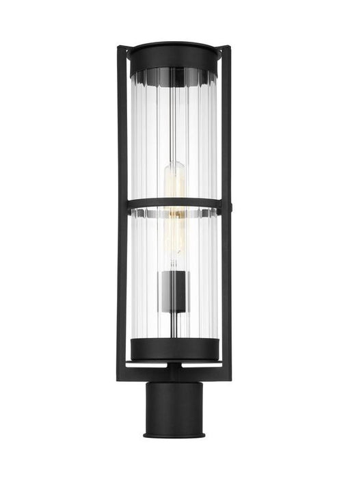 Generation Lighting Alcona One Light Outdoor Post Lantern Black Black/White Cord (8226701-12)