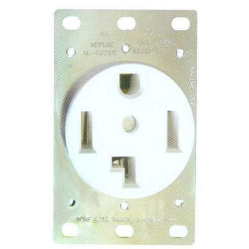 MORRIS White 30A Dryer Receptacle 4-Wire (82521)