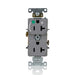 Leviton 20A 125V Duplex Receptacle/Outlet Hospital Grade Single Marked Controlled NEMA 5-20R 2-Pole 3-Wire Self-Grounding Gray (8300-H1G)