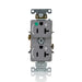 Leviton 20A 125V Duplex Receptacle/Outlet Hospital Grade Dual Marked Controlled NEMA 5-20R 2-Pole 3-Wire Self-Grounding Gray (8300-H2G)