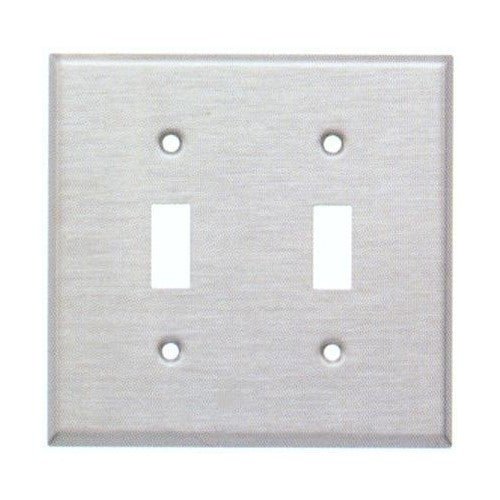 MORRIS Stainless Steel 2-Gang Toggle Switch Wall Plate Metal (83020)