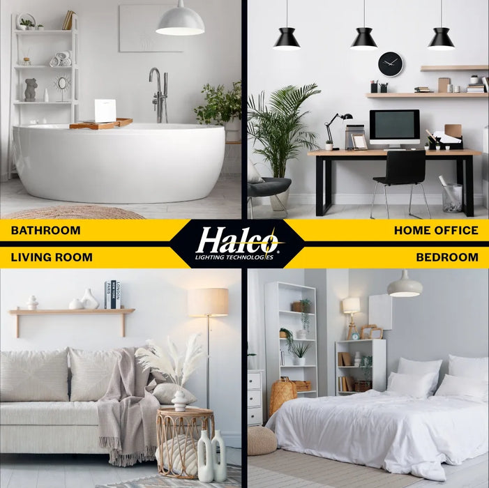 Halco 6A19-LED-9CS-E26-D-T20 LED A19 Lamp Medium E26 Base 6W CCT Selectable 2700K/3000K/3500K/4000K/5000K 120V Dimmable (83211)