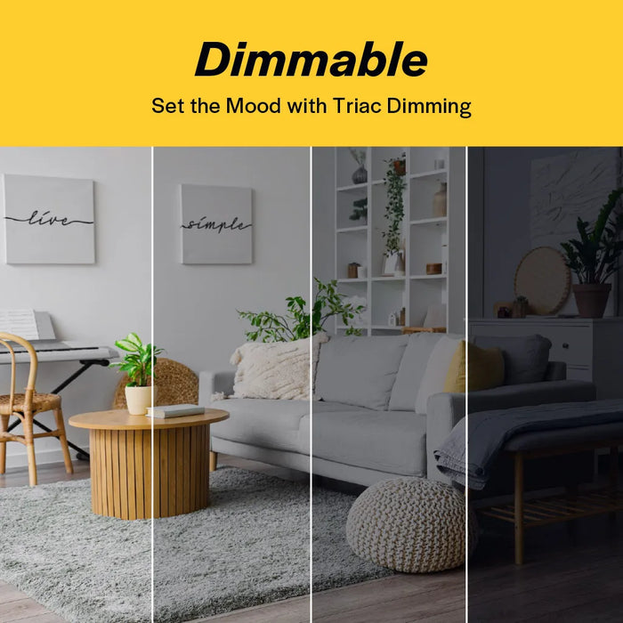 Halco 6A19-LED-9CS-E26-D-T20 LED A19 Lamp Medium E26 Base 6W CCT Selectable 2700K/3000K/3500K/4000K/5000K 120V Dimmable (83211)