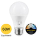 Halco 9A19-LED-9CS-E26-D-T20 LED A19 Lamp Medium E26 Base 9W CCT Selectable 2700K/3000K/3500K/4000K/5000K 120V Dimmable (83212)