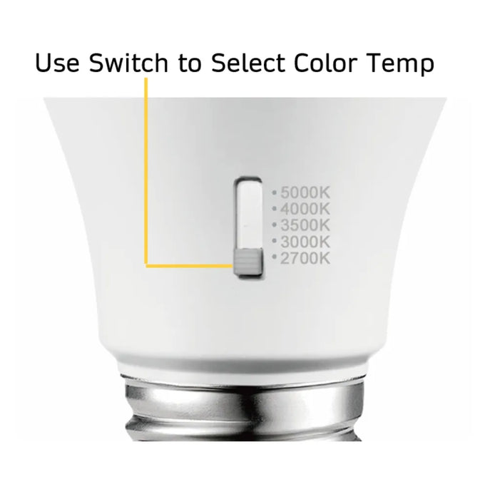 Halco 15A19-LED-9CS-E26-D-T20 LED A19 Lamp Medium E26 Base 15W CCT Selectable 2700K/3000K/3500K/4000K/5000K 120V Dimmable (83214)