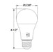 Halco 15A19-LED-9CS-E26-D-T20 LED A19 Lamp Medium E26 Base 15W CCT Selectable 2700K/3000K/3500K/4000K/5000K 120V Dimmable (83214)
