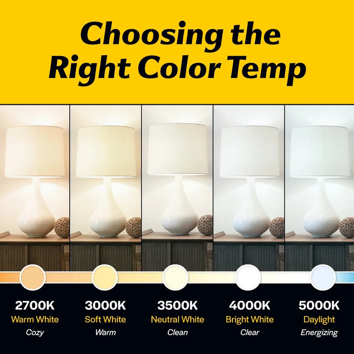 Halco 15A19-LED-9CS-E26-D-T20 LED A19 Lamp Medium E26 Base 15W CCT Selectable 2700K/3000K/3500K/4000K/5000K 120V Dimmable (83214)