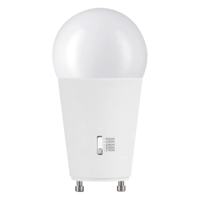 Halco 15A19-LED-9CS-GU24-D-T20 LED A19 Lamp GU24 Base 15W CCT Selectable 2700K/3000K/3500K/4000K/5000K 120V Dimmable (83216)