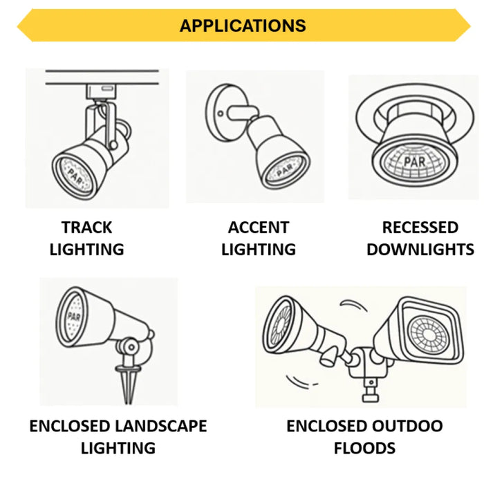 Halco 7PAR20-FL-LED-9CS-D-T20 LED PAR20 Flood 7W E26 Base CCT Selectable 2700K/3000K/3500K/4000K/5000K 550Lm 40 Degree Beam Dimmable 90 CRI 120V (83217)