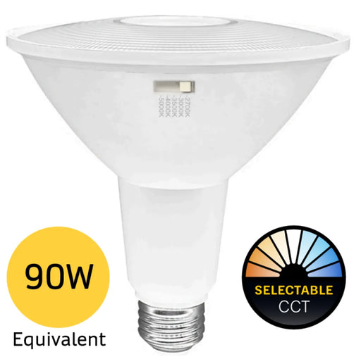 Halco 13PAR38-FL-LED-9CS-D-T20 LED PAR38 Flood 13W E26 Base CCT Selectable 2700K/3000K/3500K/4000K/5000K 1100Lm 40 Degree Beam Dimmable 90 CRI 120V (83219)