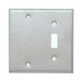 MORRIS Stainless Steel 2-Gang 1SW 1 Blank Wall Plate Metal (83410)