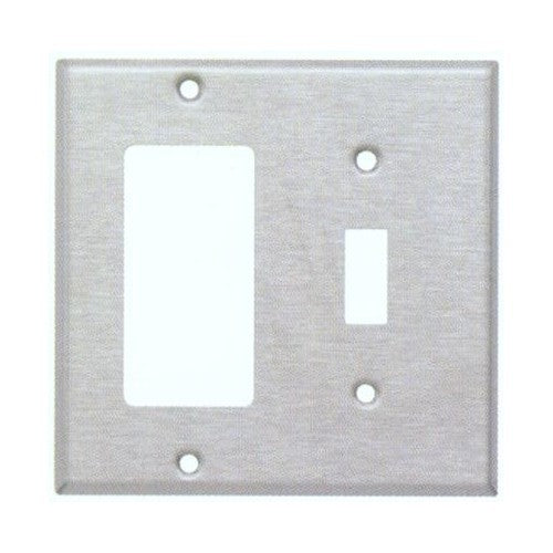 MORRIS Stainless Steel 2-Gang 1 Switch 1 GFCI Metal Wall Plate (83430)