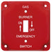 MORRIS 4×4 Emergency Gas 1-Toggle Metal Switch Plate Raised Red (83503)