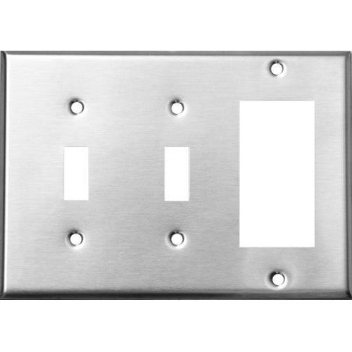 MORRIS Stainless Steel 3-Gang 2 Toggle 1 Decorator/GFCI Wall Plate (83580)