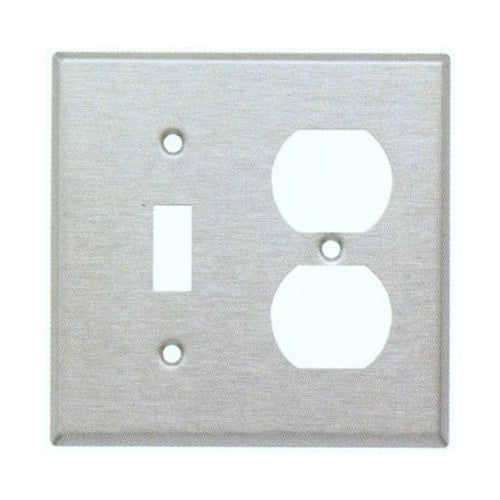 MORRIS Stainless Steel 2-Gang 1 Duplex 1 Switch Wall Plate (83859)