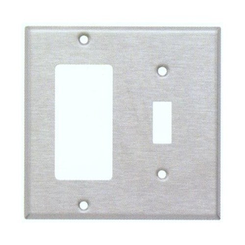 MORRIS 83860 Stainless Steel 2-Gang 1 Switch 1 GFCI Wall Plate ...