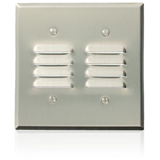 Leviton 2-Gang Louvre Device Louvre Wall Plate Standard Size 302 Stainless Steel Strap Mount (84081-40)