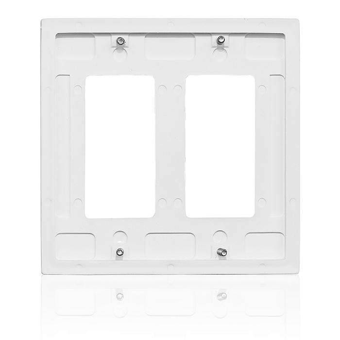 Leviton Decora Wall Plate Standard Size Non-Magnetic Stainless Steel 2-Gang White (84409-G4W)