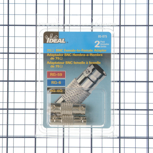 Ideal 3Ghz 75 OHM BNC Female-To-Female Splice Adapter 2 Per Card (85-075)