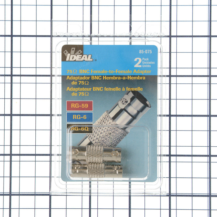 Ideal 3Ghz 75 OHM BNC Female-To-Female Splice Adapter 2 Per Card (85-075)