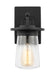 Generation Lighting Tybee Small One Light Outdoor Wall Lantern Black Black/White Cord (8508901-12)