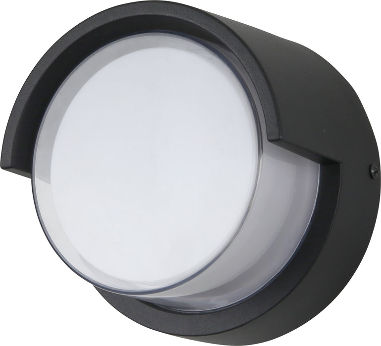 Sunlite LED Round Modern Outdoor Wall Sconce With Canopy 12W 120V 850Lm 90 CRI CCT Selectable 3000K/4000K/5000K Black (85106-SU)