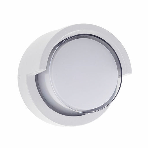 Sunlite LED Round Modern Outdoor Wall Sconce With Canopy 12W 120V 850Lm 90 CRI CCT Selectable 3000K/4000K/5000K White (85109-SU)