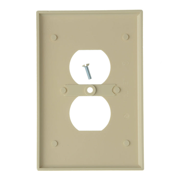 Leviton 1-Gang Duplex Device Receptacle Wall Plate Oversized Thermoset Device Mount Ivory (86103)