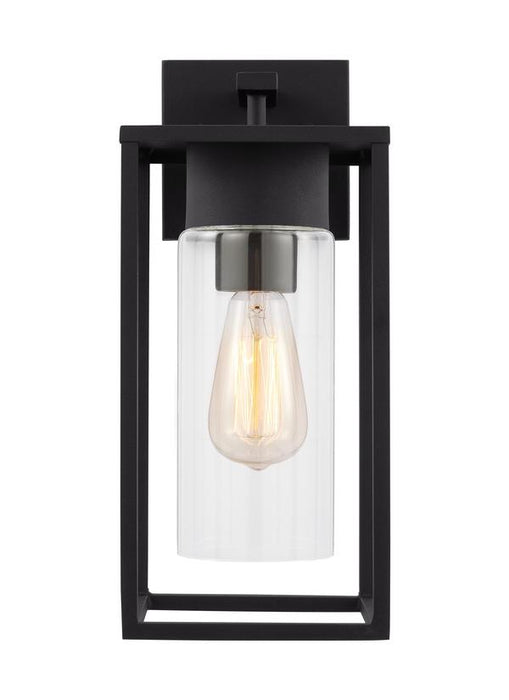 Generation Lighting Vado Medium One Light Outdoor Wall Lantern Black Black/White Cord (8631101-12)