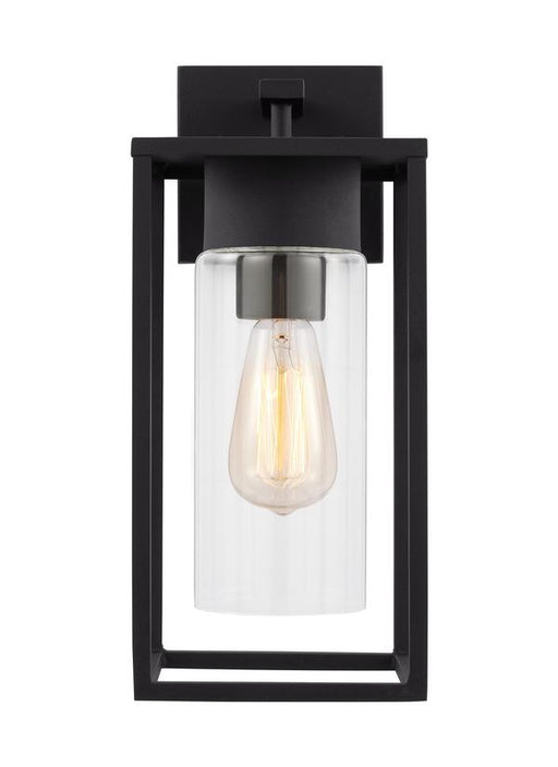 Generation Lighting Vado Medium One Light Outdoor Wall Lantern Black Black/White Cord (8631101-12)