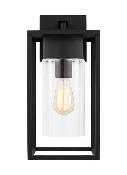 Generation Lighting Vado Large One Light Outdoor Wall Lantern Black Black/White Cord (8731101-12)