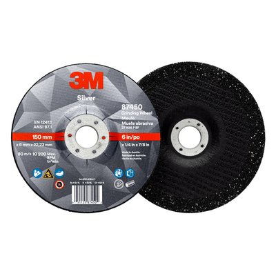 3M - 87450 Silver Depressed Center Grinding Wheel T27 6 Inch X 1/4 Inch X 7/8 Inch (7010414997)