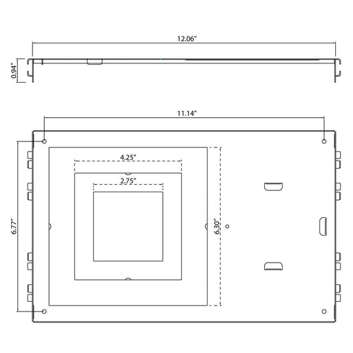 Sunlite  New Construction Plate For Square Slim Downlight 87708-SU/87802-SU/87805-SU/82075-SU/82057-SU/82076-SU/87709-SU/87803-SU (87726-SU)