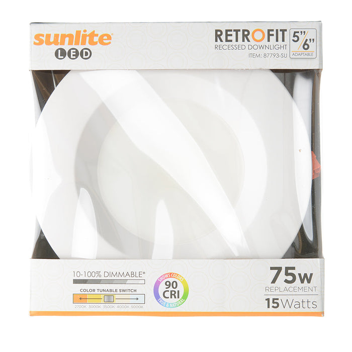 Sunlite LFX/RDL/SCT/5/6R/14W 15W LED Retrofit CCT Selectable 2700K/3000K/3500K/4000K/5000K 1100Lm White (87793-SU)