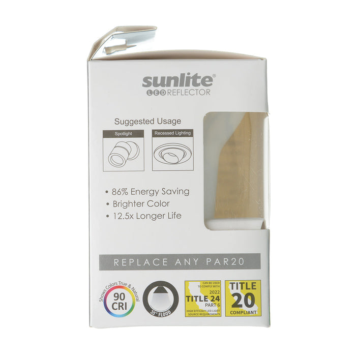 Sunlite PAR20/LED/8W/CRI90/30K 8W LED PAR20 Bulb 500Lm Warm White 3000K Medium E26 Base (87931-SU)