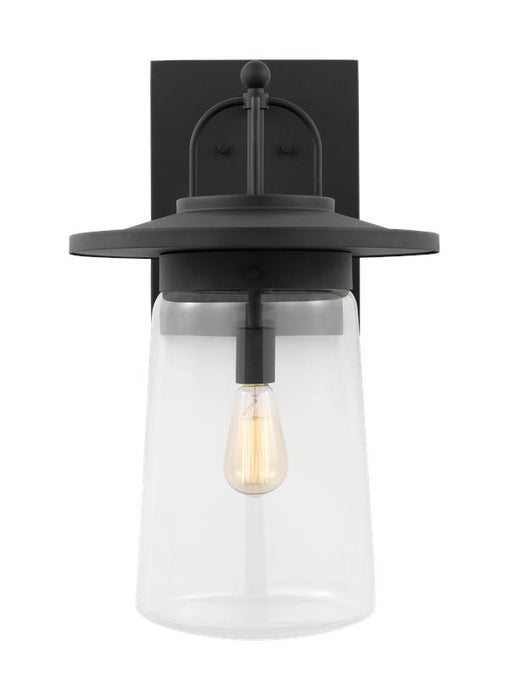 Generation Lighting Tybee Extra Large One Light Outdoor Wall Lantern Black Black/White Cord (8808901-12)