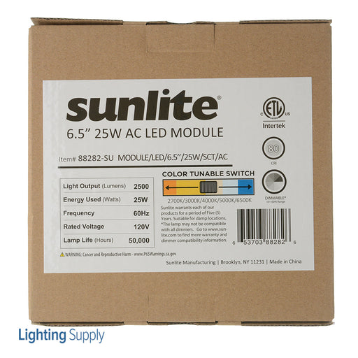 Sunlite MODULE/LED/6.5&#039;&#039;/25W/SCT/AC LED 25W Light Engine Fixture 2500Lm CCT Selectable 2700K/3000K/4000K/5000K/6500K (88282-SU)
