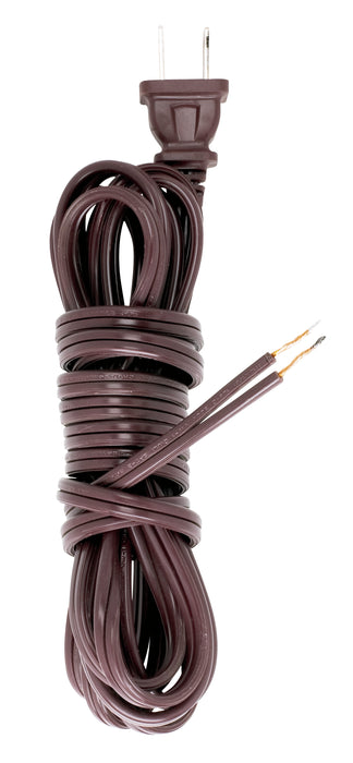 SATCO/NUVO 12 Foot 18/2 SPT-2 105C Cord Set Brown Finish 72 Inch Hank 150 Carton Molded Polarized Plug Tinned Tips 3/4 Inch Strip With 2 Inch Slit (90-1414)