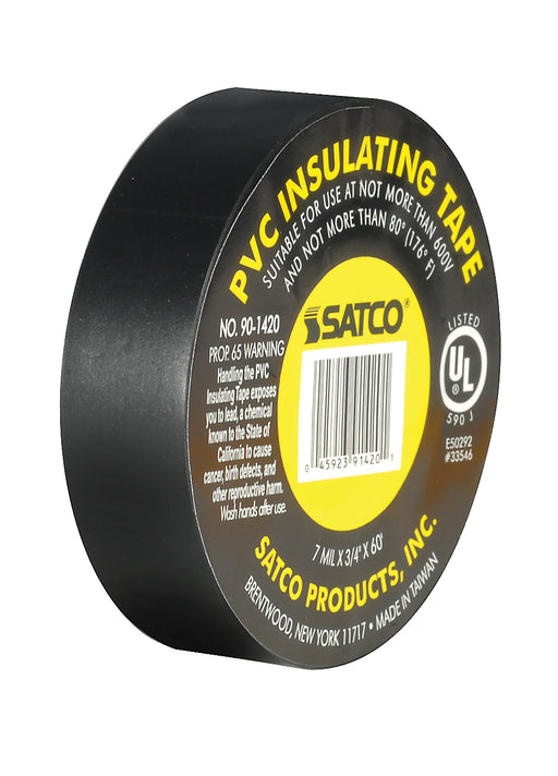 SATCO/NUVO PVC Electrical Tape 3/4 Inch X 60 Foot Black (90-1420)