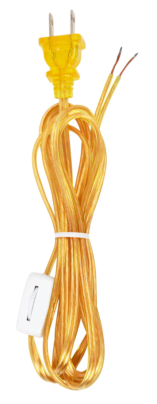 SATCO/NUVO 8 Foot Cord Sets With Line Switches Molded Plug Tinned Tips 3/4 Inch Strip 2 Inch Slit Switch 24 Inch From Free End 36 Inch Hank  (90-1584)