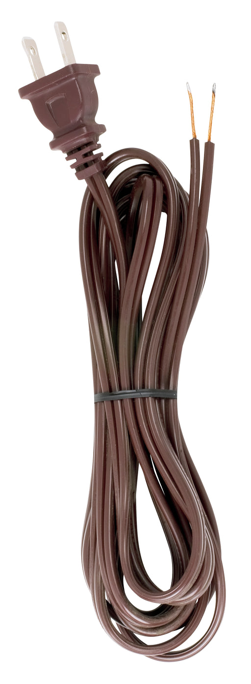SATCO/NUVO 9 Foot 18/2 SPT-2 105C Cord Set Brown 36 Inch Hank 150 Carton Molded Polarized Plug Tinned Tips 3/4 Inch Strip With 2 Inch Slit (90-2039)