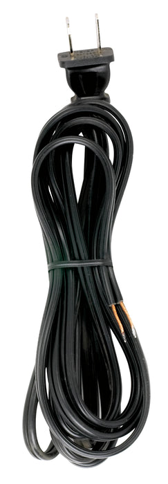 SATCO/NUVO 9 Foot 18/2 SPT-2 105C Cord Set Black 36 Inch Hank 150 Carton Molded Polarized Plug Tinned Tips 3/4 Inch Strip With 2 Inch Slit (90-2042)