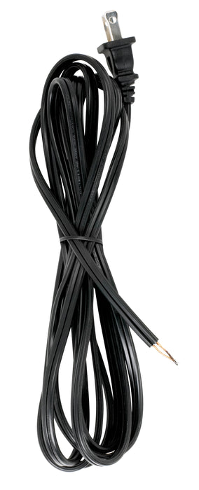 SATCO/NUVO 10 Foot 18/2 SPT-2 105C Cord Set Black Finish 36 Inch Hank 150 Carton Molded Polarized Plug Tinned Tips 3/4 Inch Strip With 2 Inch Slit (90-2185)