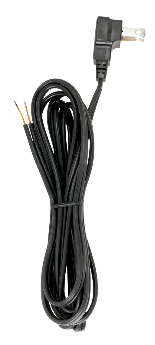 SATCO/NUVO 8 Foot 18/2 SPT-2 105C Flat Plug Cord Set Black 36 Inch Hank 200 Carton Molded Plug Tinned Tips 3/4 Inch Strip With 2 Inch Slit (90-2321)